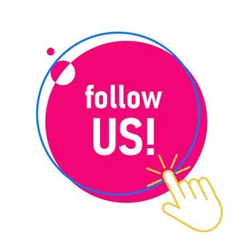 Round button with Follow Us text Stock Illustration