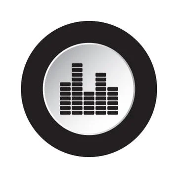 Round button icon - mixing console, equalizer Stock Illustration