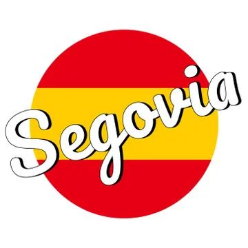 Round button Icon of national flag of Spain with red and yellow colors and Stock Illustration