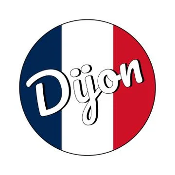 Round button Icon of national flag of France with red, white and blue colors and Stock Illustration