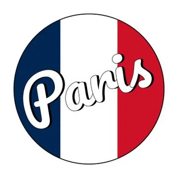 Round button Icon of national flag of France with red, white and blue colors and イラスト素材