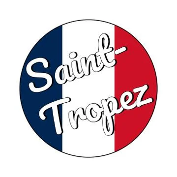 Round button Icon of national flag of France with red, white and blue colors and Stock Illustration