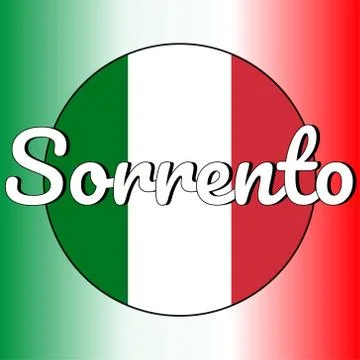 Round button Icon of national flag of Italy with red, white and green colors and Stock Illustration