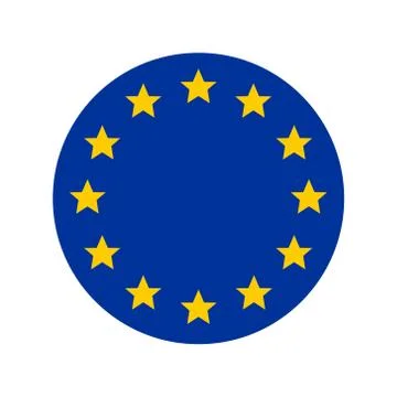 Round button Icon of national flag of The European Union Stock Illustration