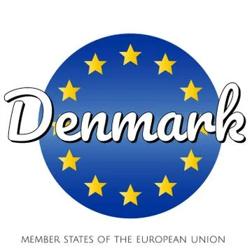 Round button Icon of national flag of The European Union with blue gradient Stock Illustration