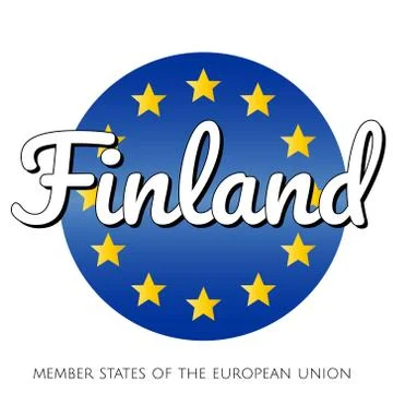 Round button Icon of national flag of The European Union with blue gradient Stock Illustration