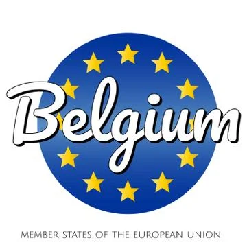 Round button Icon of national flag of The European Union with blue gradient Stock Illustration