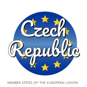 Round button Icon of national flag of The European Union with blue gradient Stock Illustration