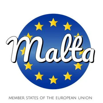 Round button Icon of national flag of The European Union with blue gradient Stock Illustration