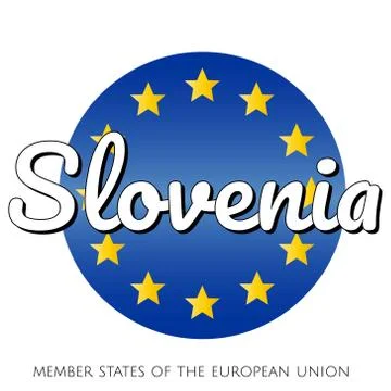 Round button Icon of national flag of The European Union with blue gradient Stock Illustration