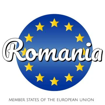 Round button Icon of national flag of The European Union with blue gradient Stock Illustration