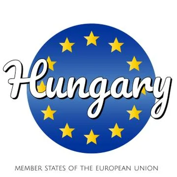 Round button Icon of national flag of The European Union with blue gradient Stock Illustration