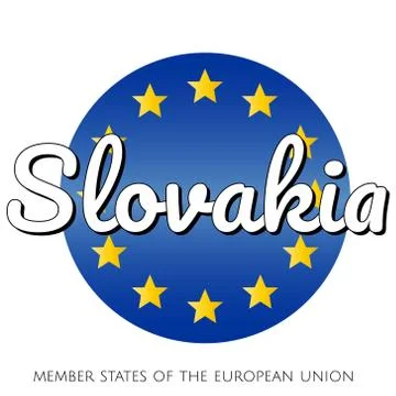 Round button Icon of national flag of The European Union with blue gradient Stock Illustration