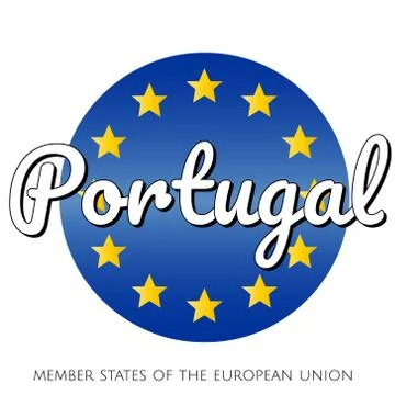 Round button Icon of national flag of The European Union with blue gradient Stock Illustration