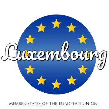 Round button Icon of national flag of The European Union with blue gradient Stock Illustration