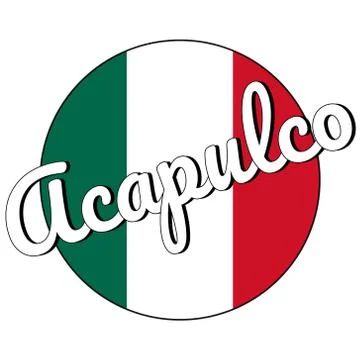 Round button Icon of national flag of Mexico with green, white and red colors Stock Illustration