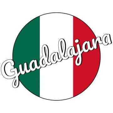 Round button Icon of national flag of Mexico with green, white and red colors Stock Illustration