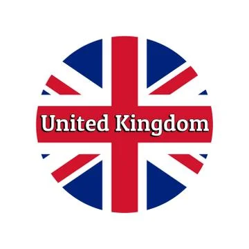 Round button Icon of national flag of United Kingdom of Great Britain. Union Stock Illustration