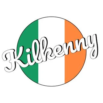 Round button Icon of national flag of Ireland with green, white and orange Stock Illustration