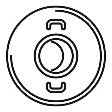 Round button icon showing a crescent moon shape inside Stock Illustration