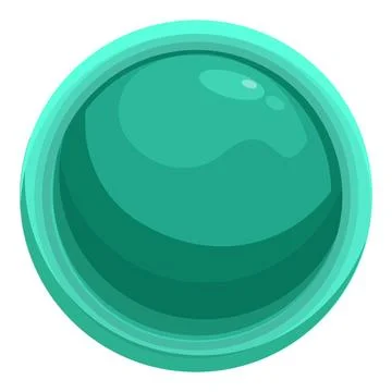 Round button icon with turquoise background for web or app Stock Illustration
