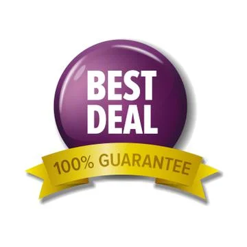 Round button with label 'Best deal - 100% guarantee' Stock Illustration