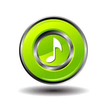 Round button music vector Stock Illustration