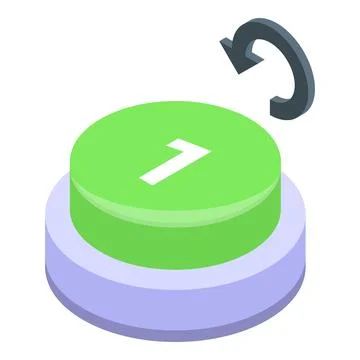 Round button showing number one with rotating arrow above it イラスト素材