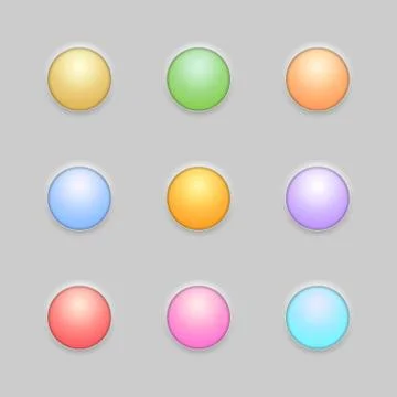 Round button template set. vector Stock Illustration