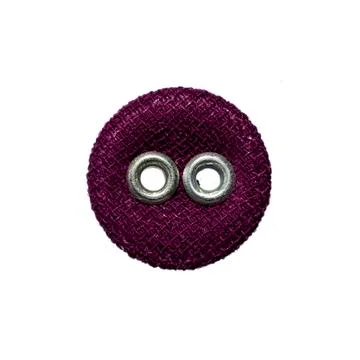 Round button with two holes made of fabric Stock Photos