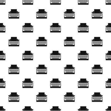 Round button typewriter pattern seamless vector Stock Illustration