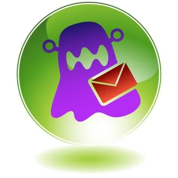 Round button - virus Stock Illustration