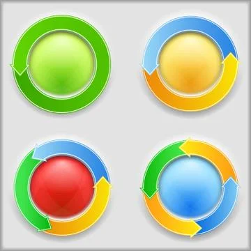 Round buttons with arrows 스톡 일러스트
