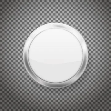Round buttons with chrome frame isolated on transparent background. Vector il Stock Illustration
