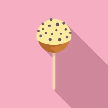 Round cake pop with sprinkles is making your mouth water Illustrazione stock