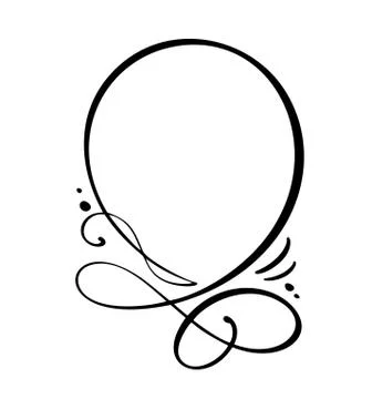 Round calligraphy Quote speech bubble icon. Hand drawn text frame or box temp Ilustração Stock