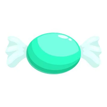 Round candy in green wrapper being held by its wrapper Stock Illustration