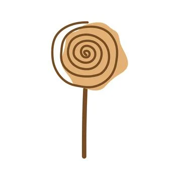 Round candy lollipop on a white background. Stock Illustration