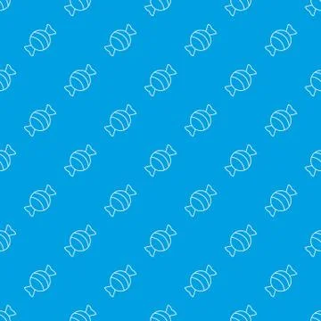 Round candy pattern seamless blue Stock Illustration