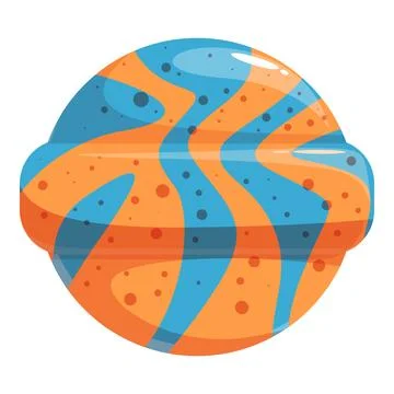 Round candy showing orange and blue swirls Stock Illustration