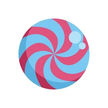 Round candy showing rotating pink and blue stripes Stock Illustration