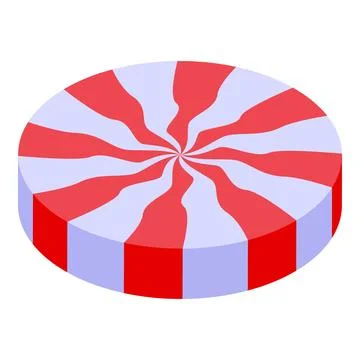 Round candy is showing swirl pattern with red stripes on it Stock Illustration
