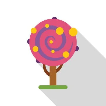 Round candy tree growing in a fantasy world Stock Illustration