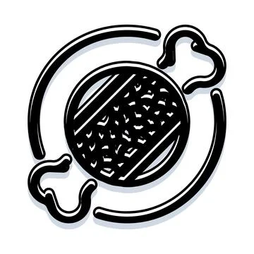 Round candy with wrapping twists black and white icon Stock Illustration