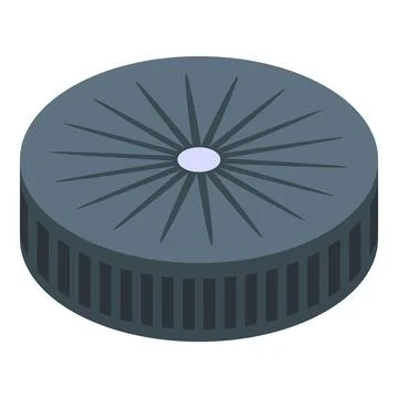 Round car air filter protecting engine from dust and debris Illustrazione stock