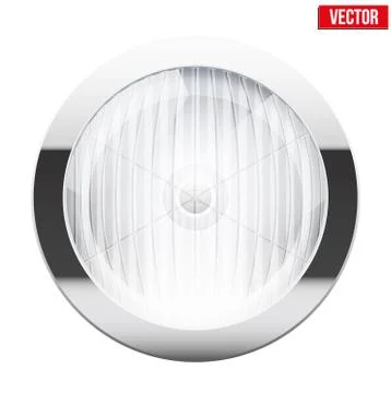 Round car headlight. Vintage Vector Illustration. Ilustración de archivo