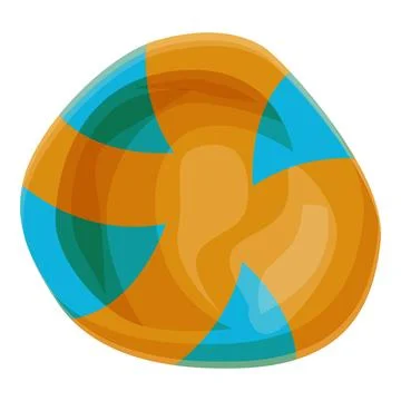 Round caramel candy with blue stripes rotating clockwise Stock Illustration