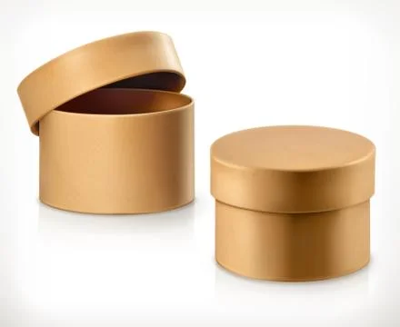 Round cardboard box, vector Stock Illustration