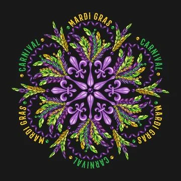 Round carnival Mardi Gras pattern like flower Stock Illustration