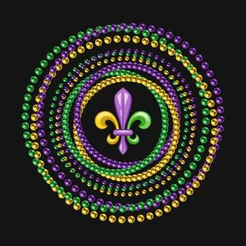 Round carnival Mardi Gras pattern Stock Illustration
